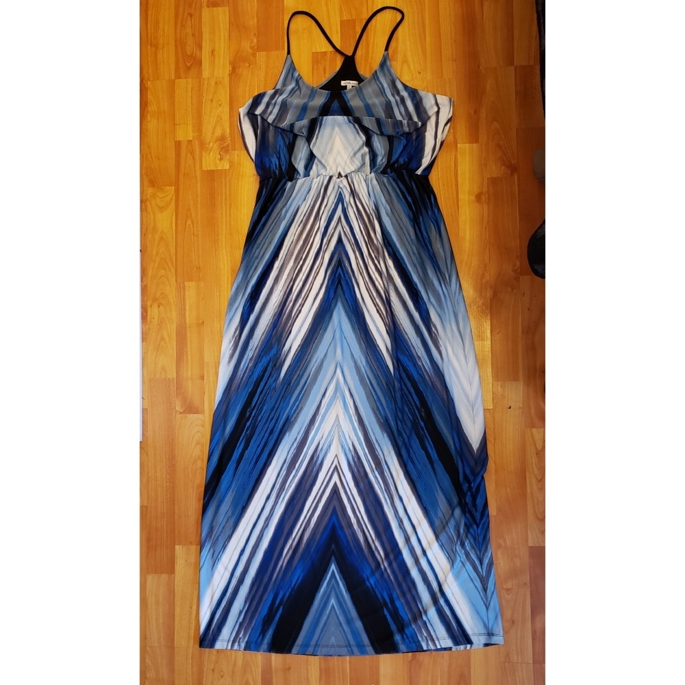 Blue & White Maxi Dress